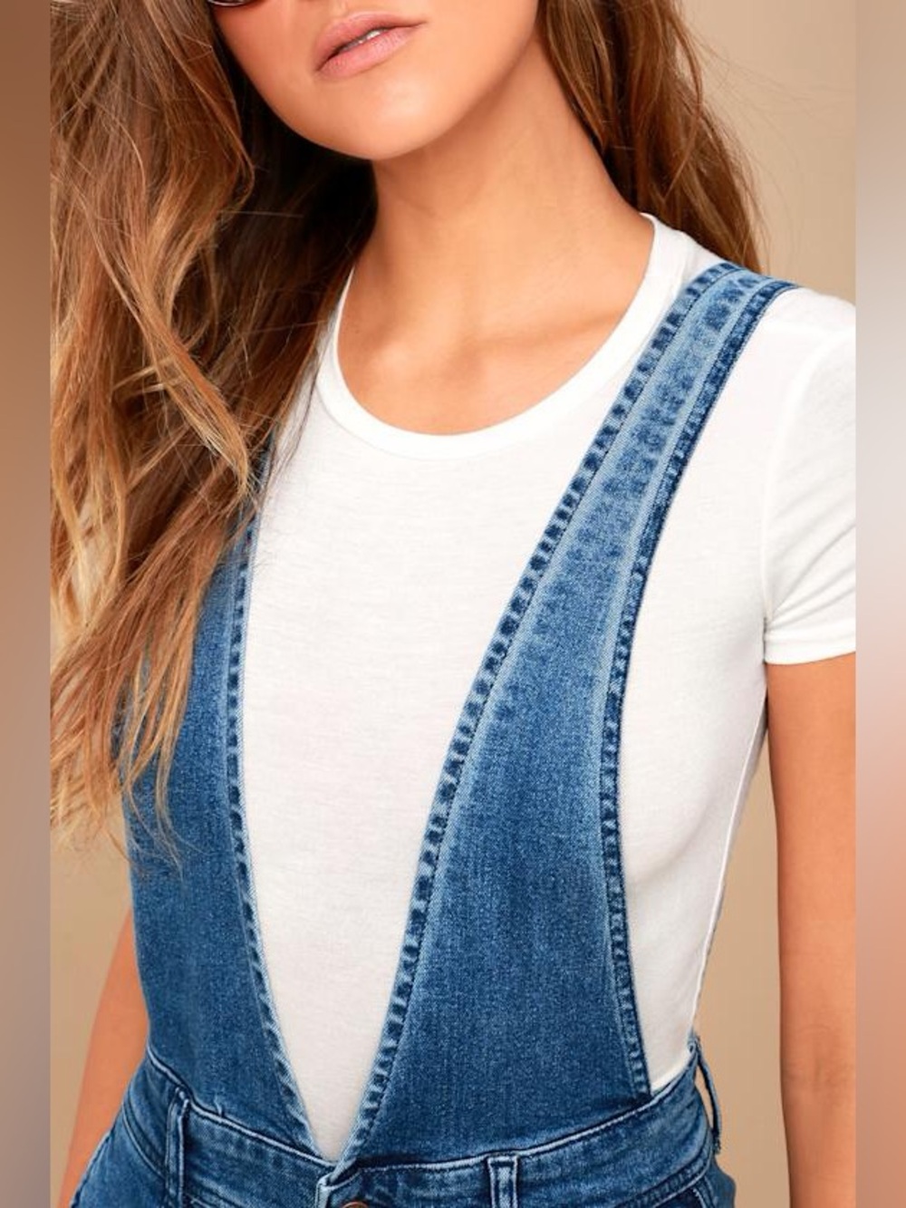 EUC Free People Wide-Leg Denim Overalls A-Lime Medium Wash - Picture 4 of 14